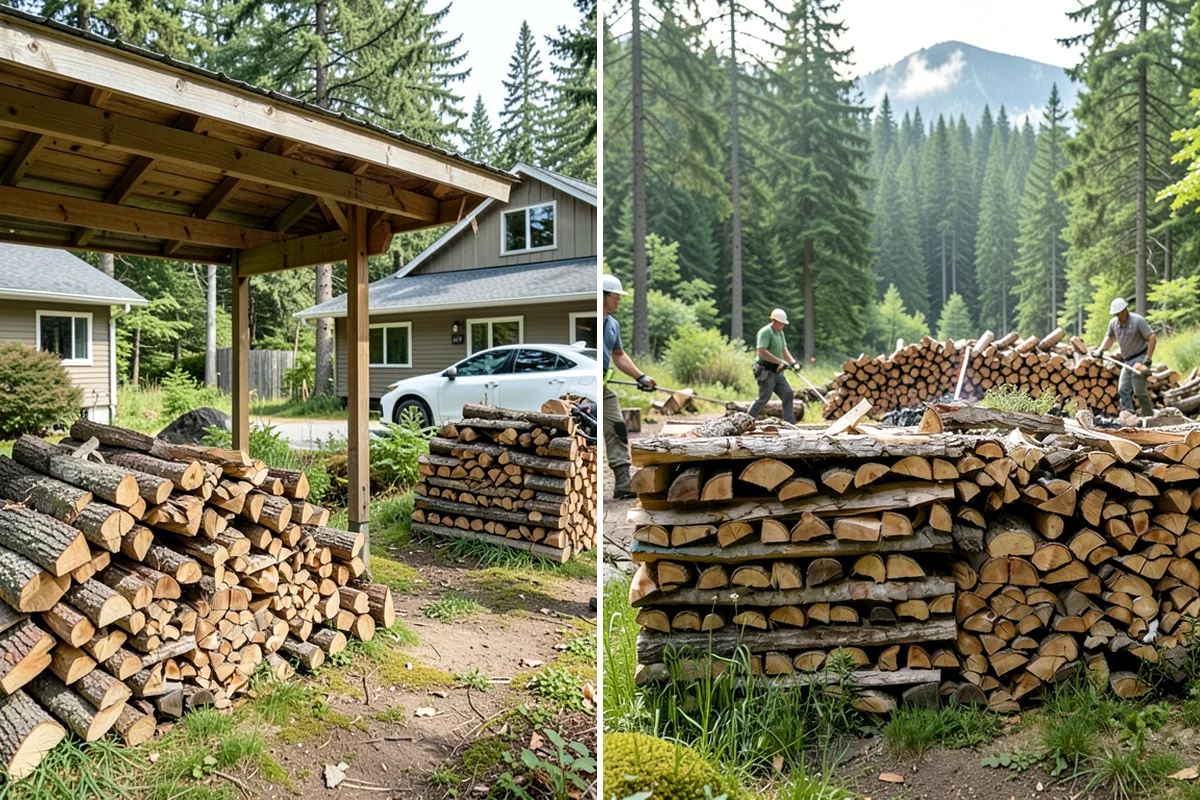 Woodshed Loading in Arlington, Snohomish County, WA - Deliver the ordered volume to your shed