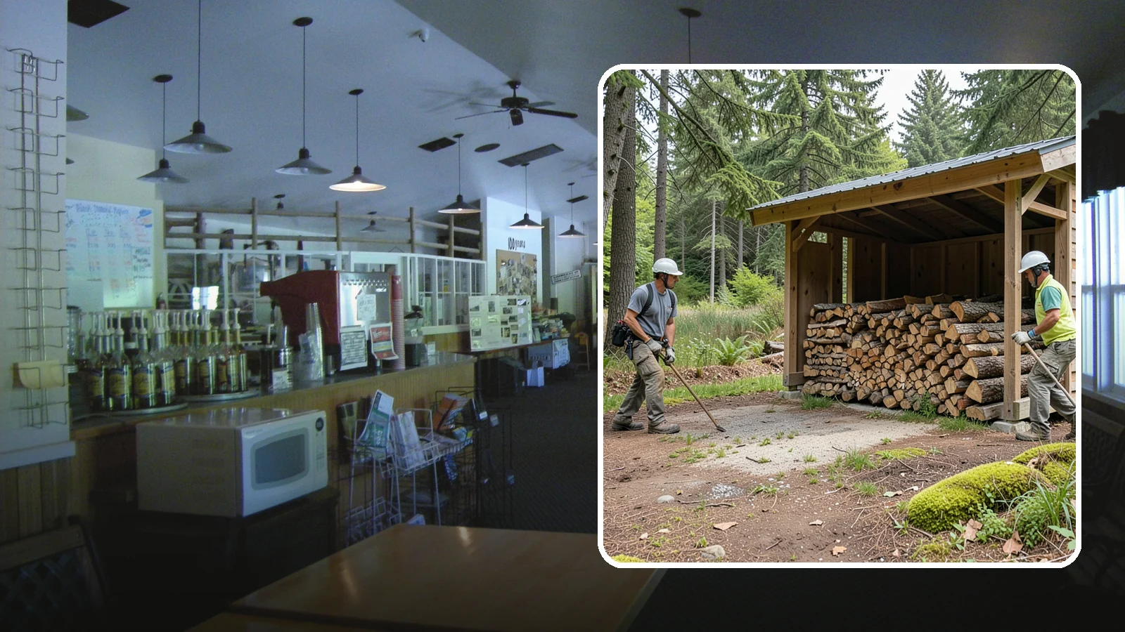 Woodshed Loading in Black Diamond, King County, WA - We deliver and neatly load your woodshed so it is packed for maximum airflow and easy access all winter.