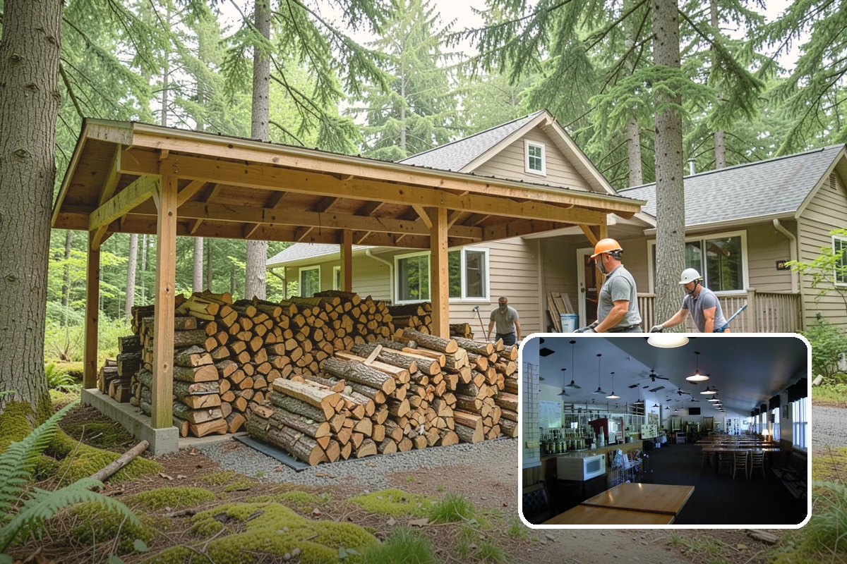 Woodshed Loading in Black Diamond, King County, WA - Packs the shed for airflow, not just volume