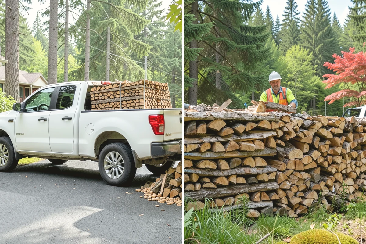 Woodshed Loading in Black Diamond, King County, WA - Deliver the ordered volume to your shed