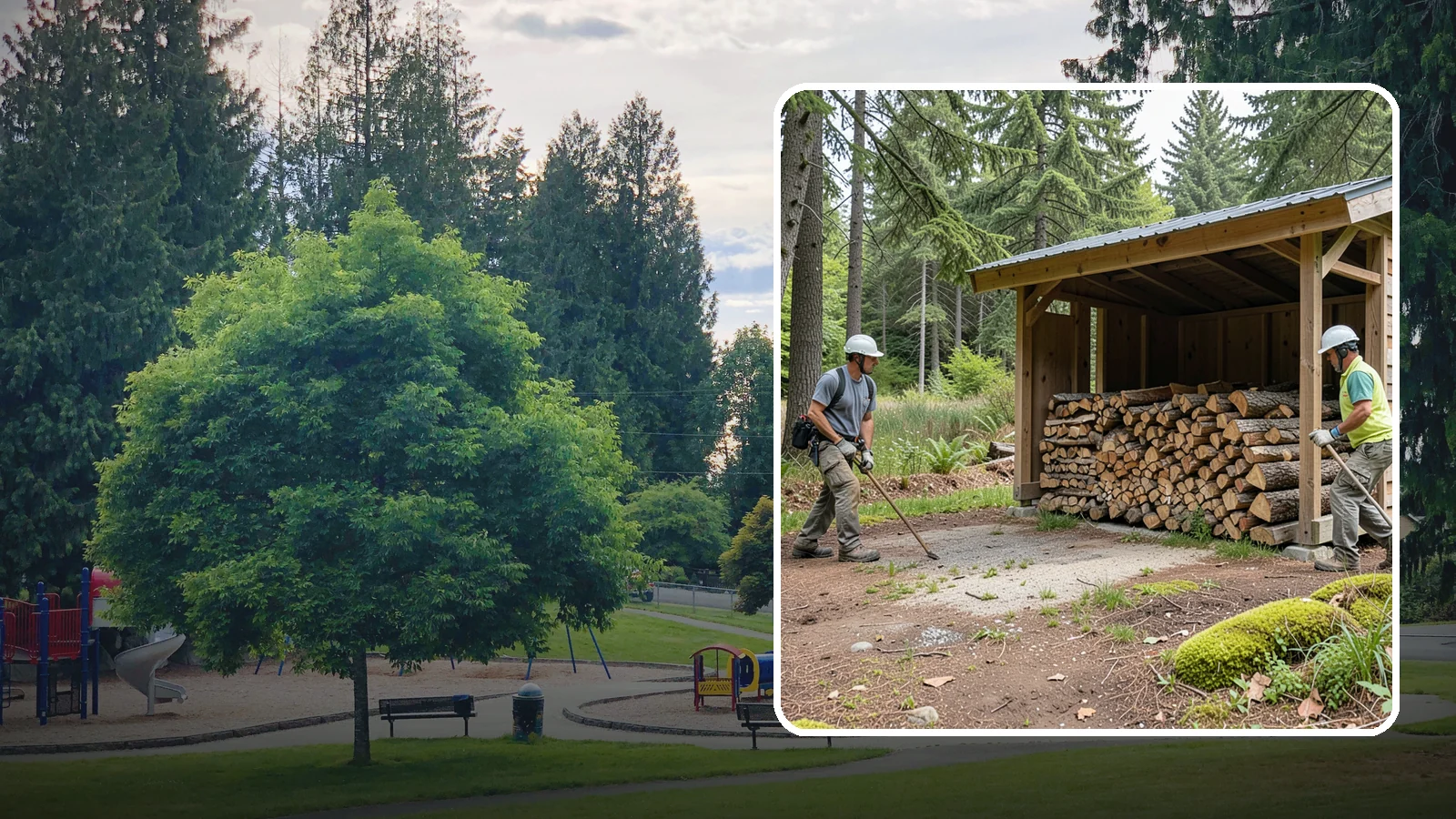 Woodshed Loading in Bonney Lake, Pierce County, WA - We deliver and neatly load your woodshed so it is packed for maximum airflow and easy access all winter.