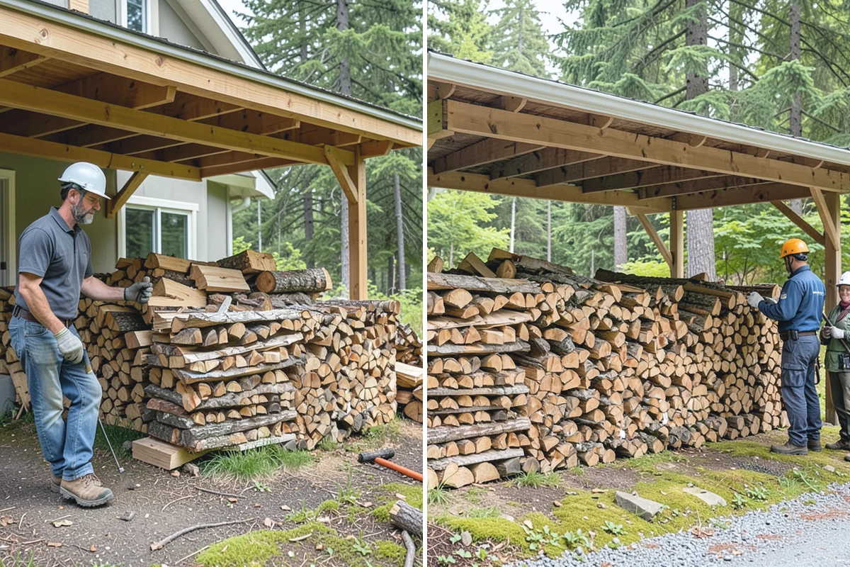 Woodshed Loading in Buckley, Pierce County, WA - Deliver the ordered volume to your shed