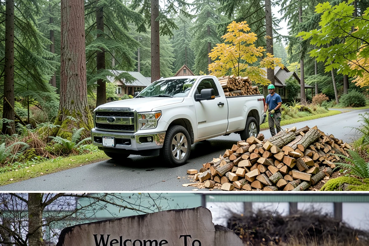 Woodshed Loading in Buckley, Pierce County, WA - Load the woodshed in late summer or early fall so it is full and settled before heating season.