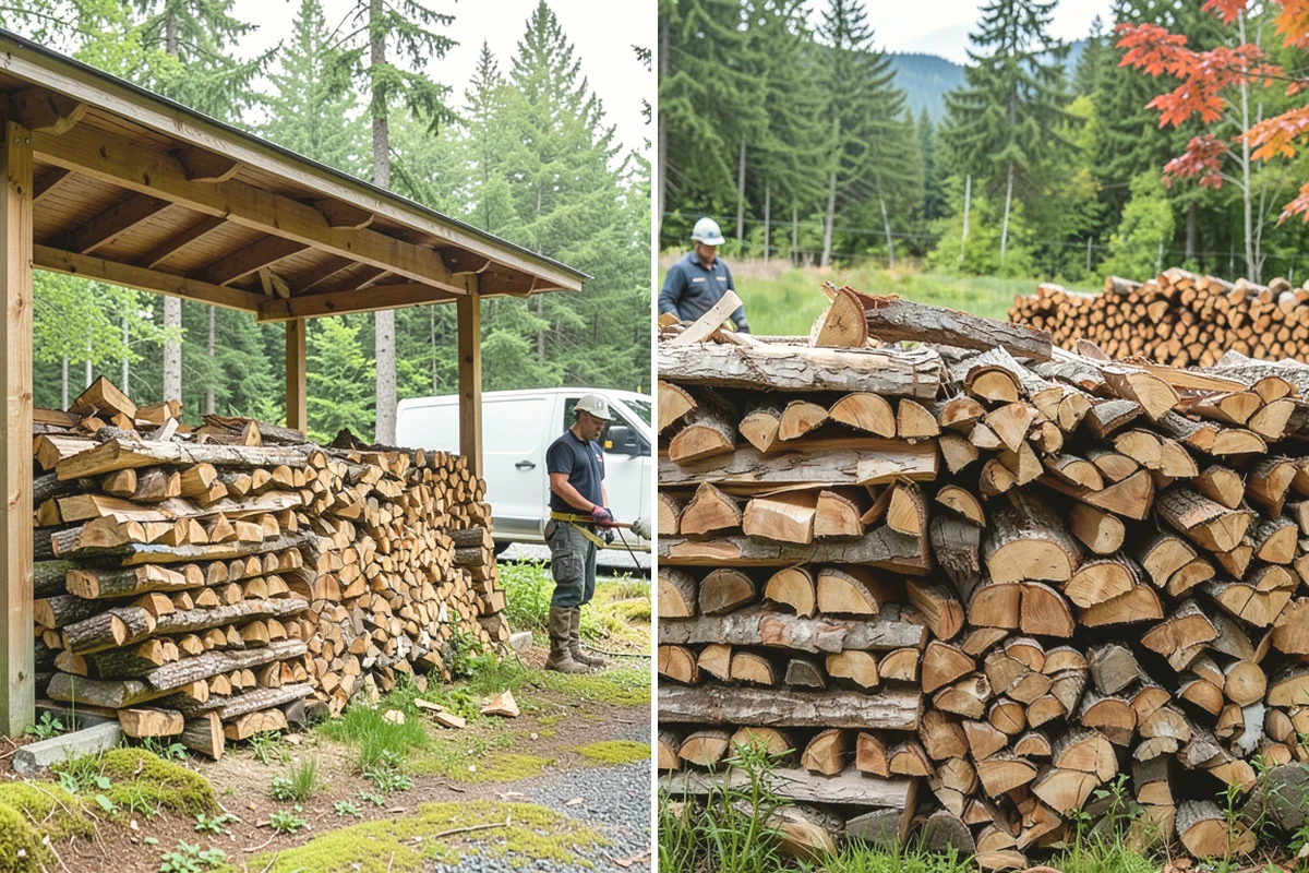 Woodshed Loading in Carbonado, Pierce County, WA - Deliver the ordered volume to your shed