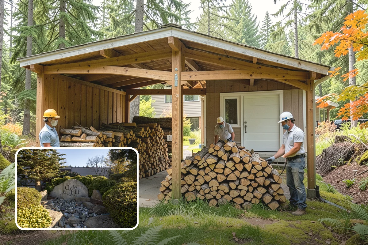 Woodshed Loading in Clyde Hill, King County, WA - Packs the shed for airflow, not just volume