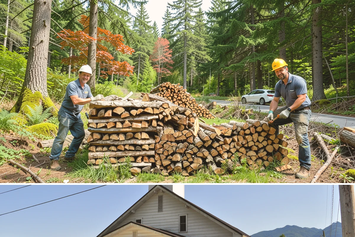 Woodshed Loading in Concrete, Skagit County, WA - Load the woodshed in late summer or early fall so it is full and settled before heating season.