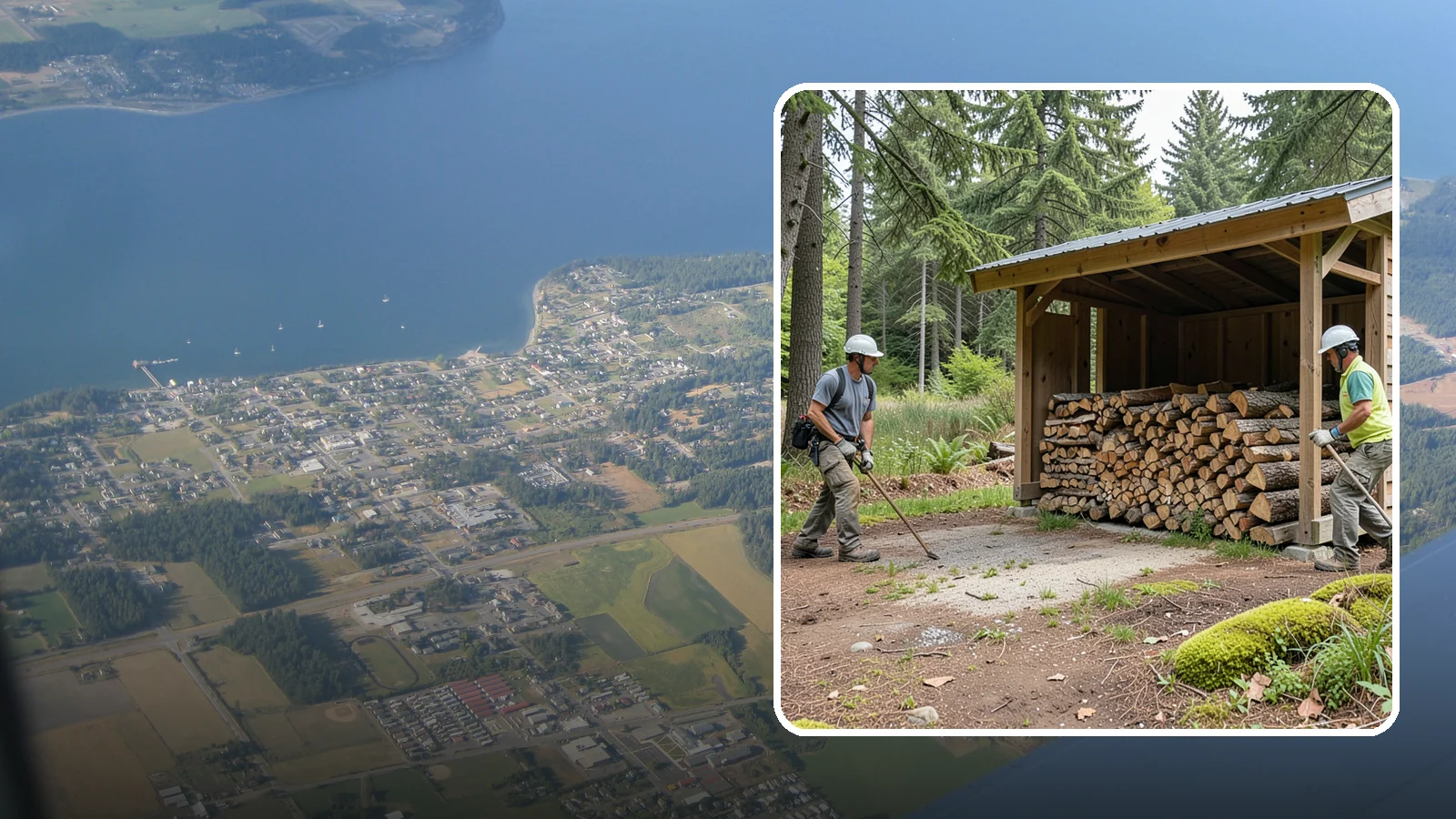 Woodshed Loading in Coupeville, Island County, WA - We deliver and neatly load your woodshed so it is packed for maximum airflow and easy access all winter.