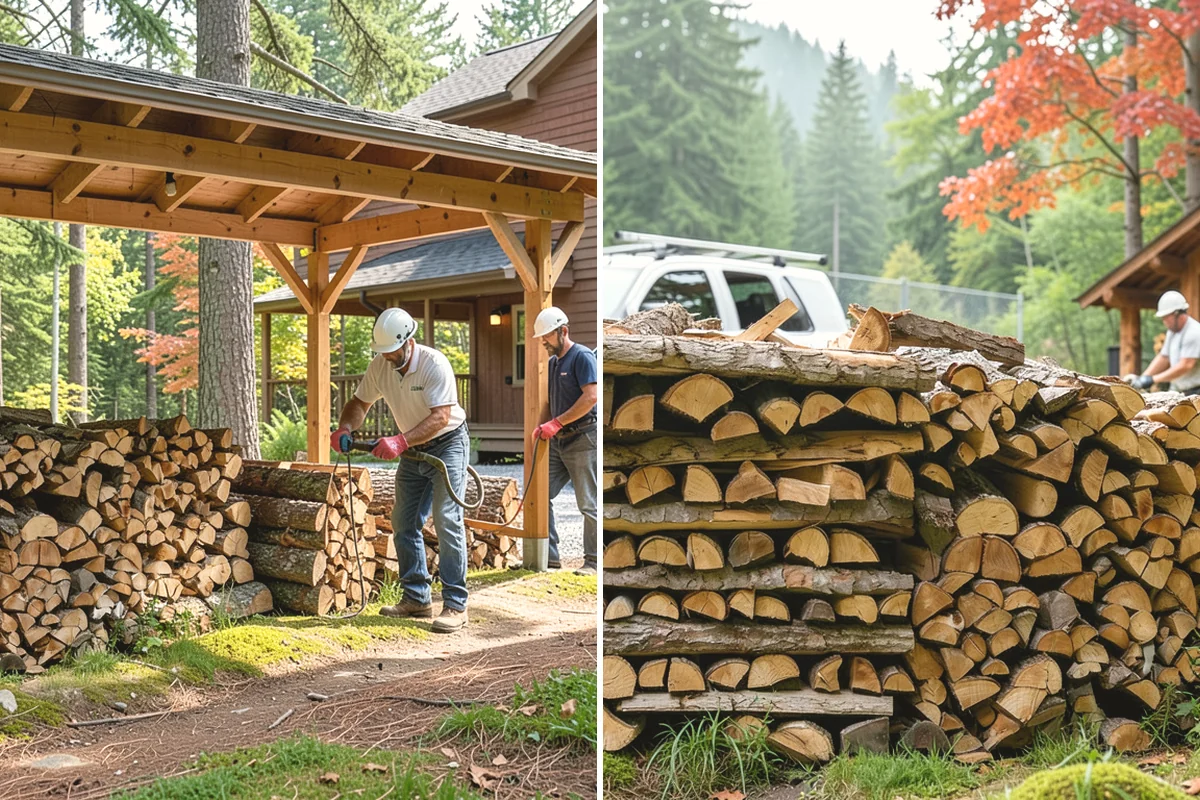 Woodshed Loading in Covington, WA - Deliver the ordered volume to your shed