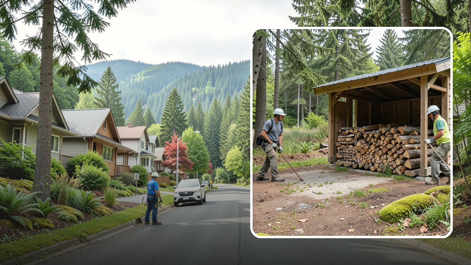 Woodshed Loading in Darrington, Snohomish County, WA - We deliver and neatly load your woodshed so it is packed for maximum airflow and easy access all winter.