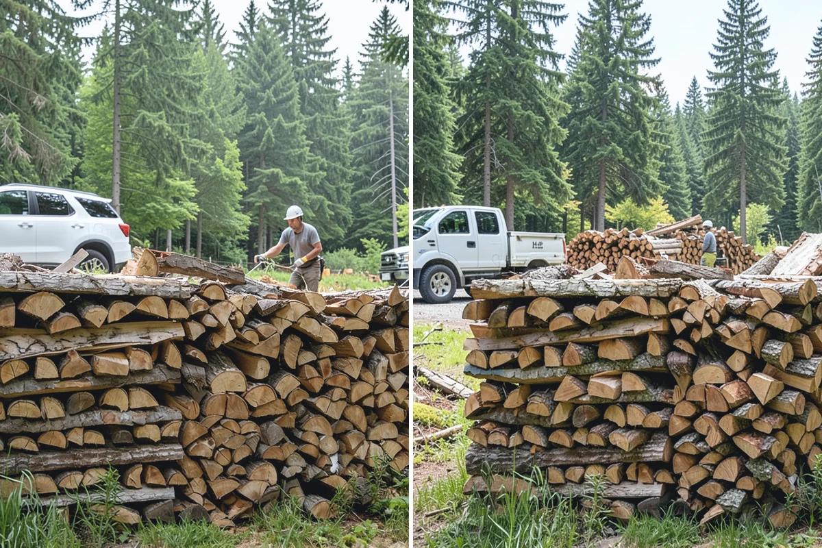 Woodshed Loading in Darrington, Snohomish County, WA - Deliver the ordered volume to your shed