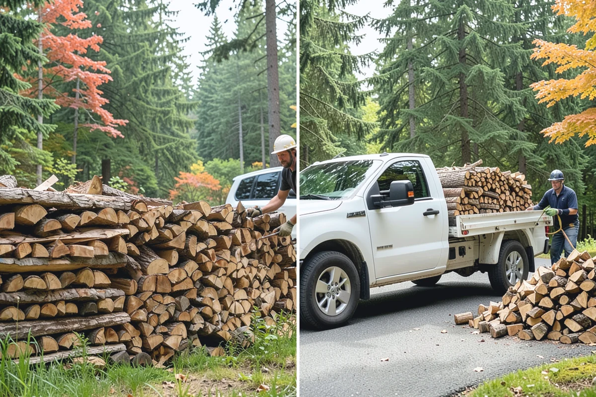 Woodshed Loading in Des Moines, King County, WA - Deliver the ordered volume to your shed
