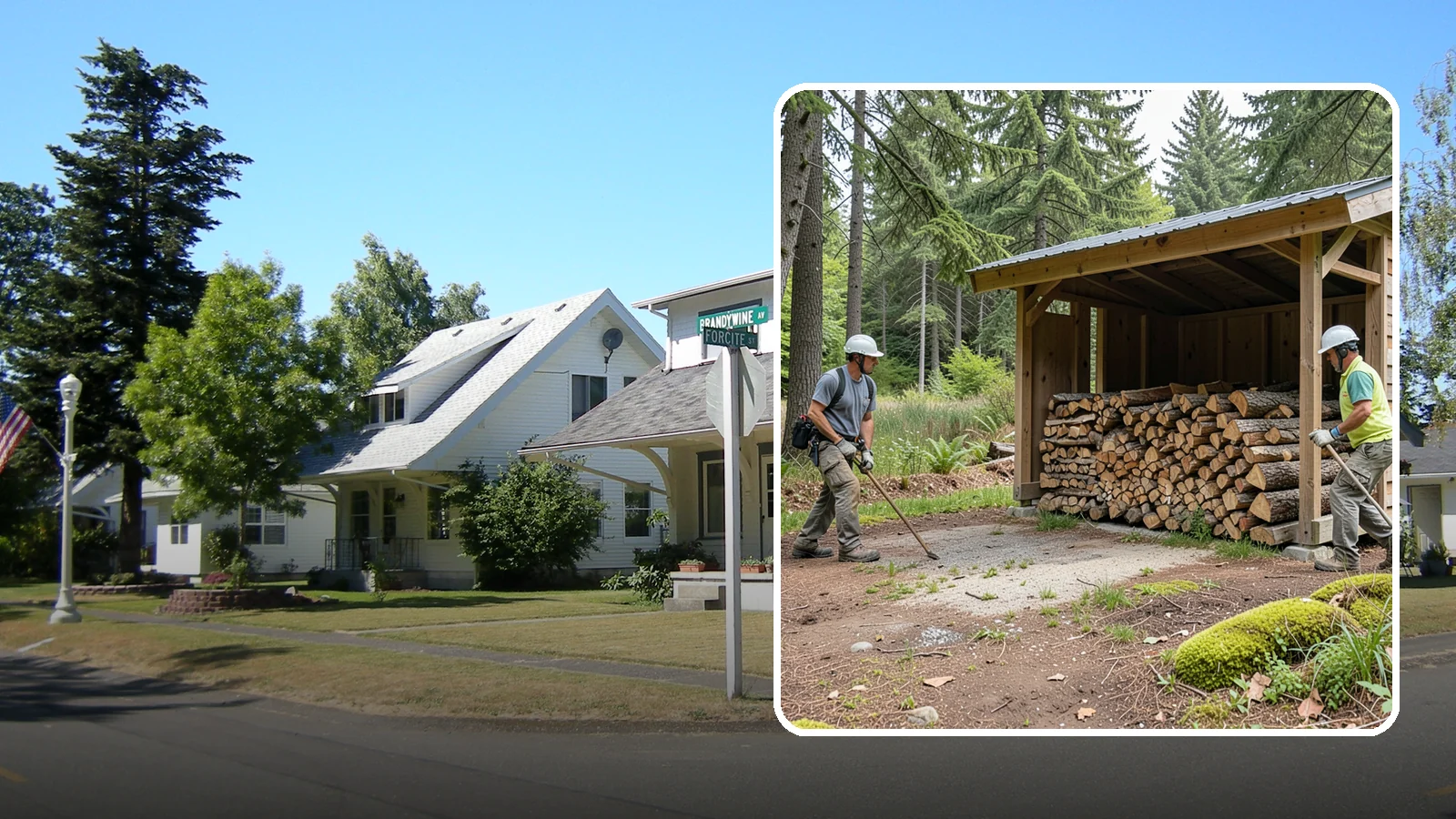 Woodshed Loading in DuPont, Pierce County, WA - We deliver and neatly load your woodshed so it is packed for maximum airflow and easy access all winter.