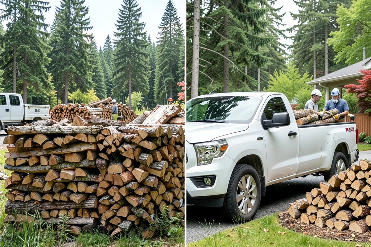 Woodshed Loading in DuPont, Pierce County, WA - Deliver the ordered volume to your shed