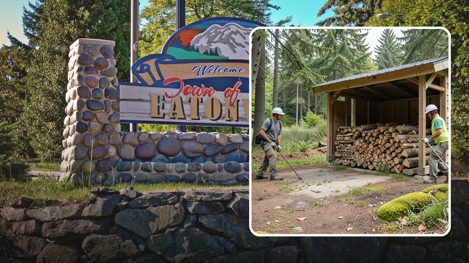 Woodshed Loading in Eatonville, Pierce County, WA - We deliver and neatly load your woodshed so it is packed for maximum airflow and easy access all winter.