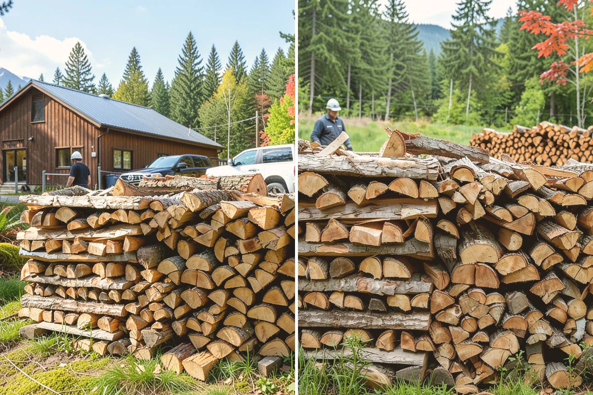Woodshed Loading in Eatonville, Pierce County, WA - Deliver the ordered volume to your shed