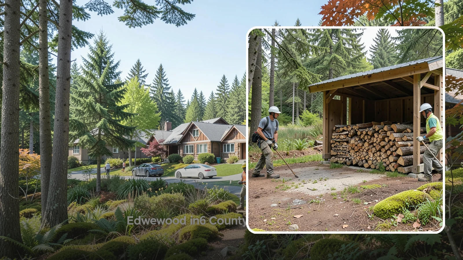 Woodshed Loading in Edgewood, Pierce County, WA - We deliver and neatly load your woodshed so it is packed for maximum airflow and easy access all winter.