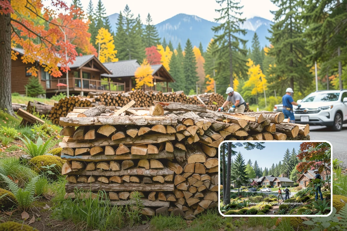 Woodshed Loading in Edgewood, Pierce County, WA - Packs the shed for airflow, not just volume
