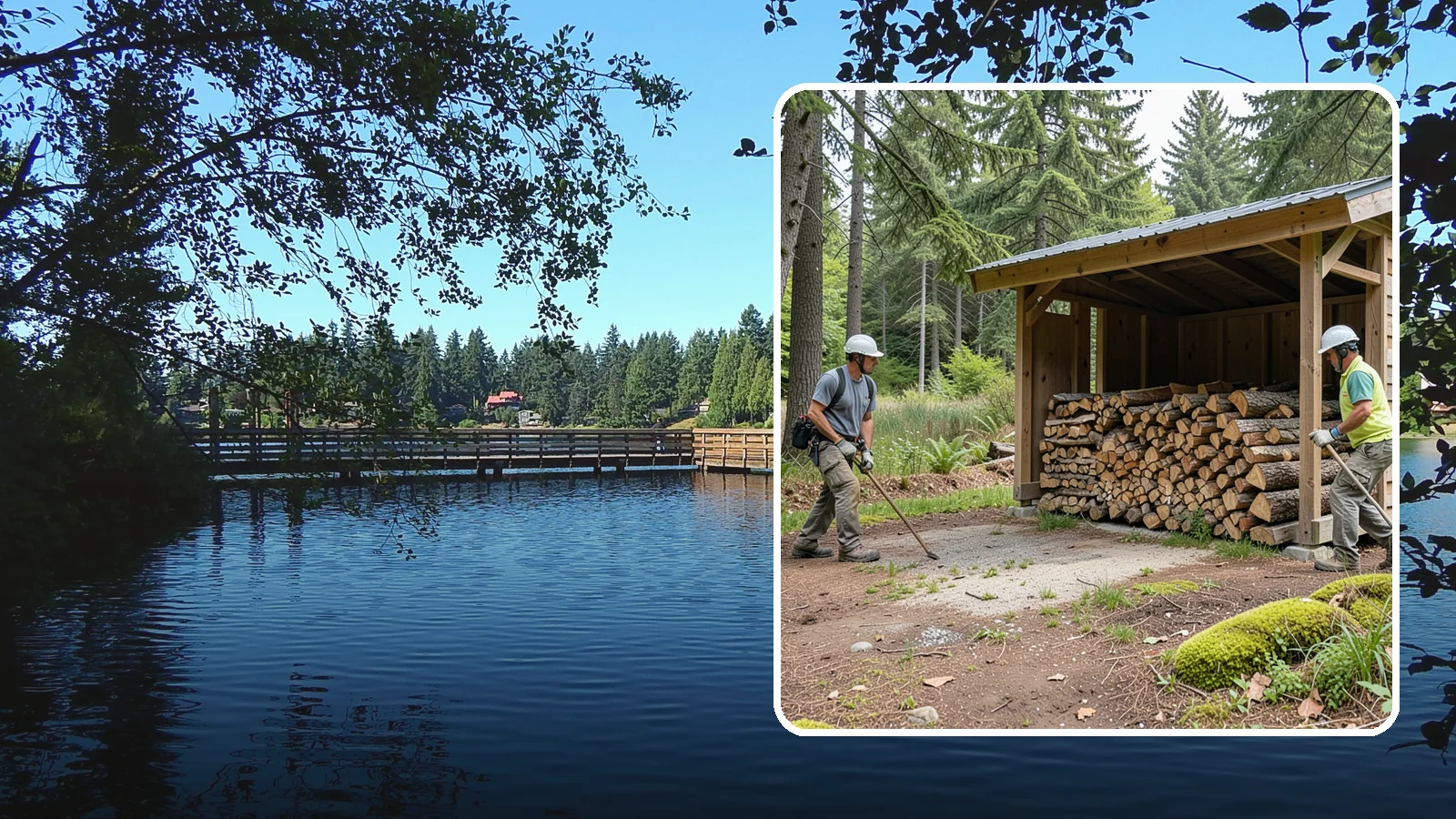 Woodshed Loading in Federal Way, King County, WA - We deliver and neatly load your woodshed so it is packed for maximum airflow and easy access all winter.