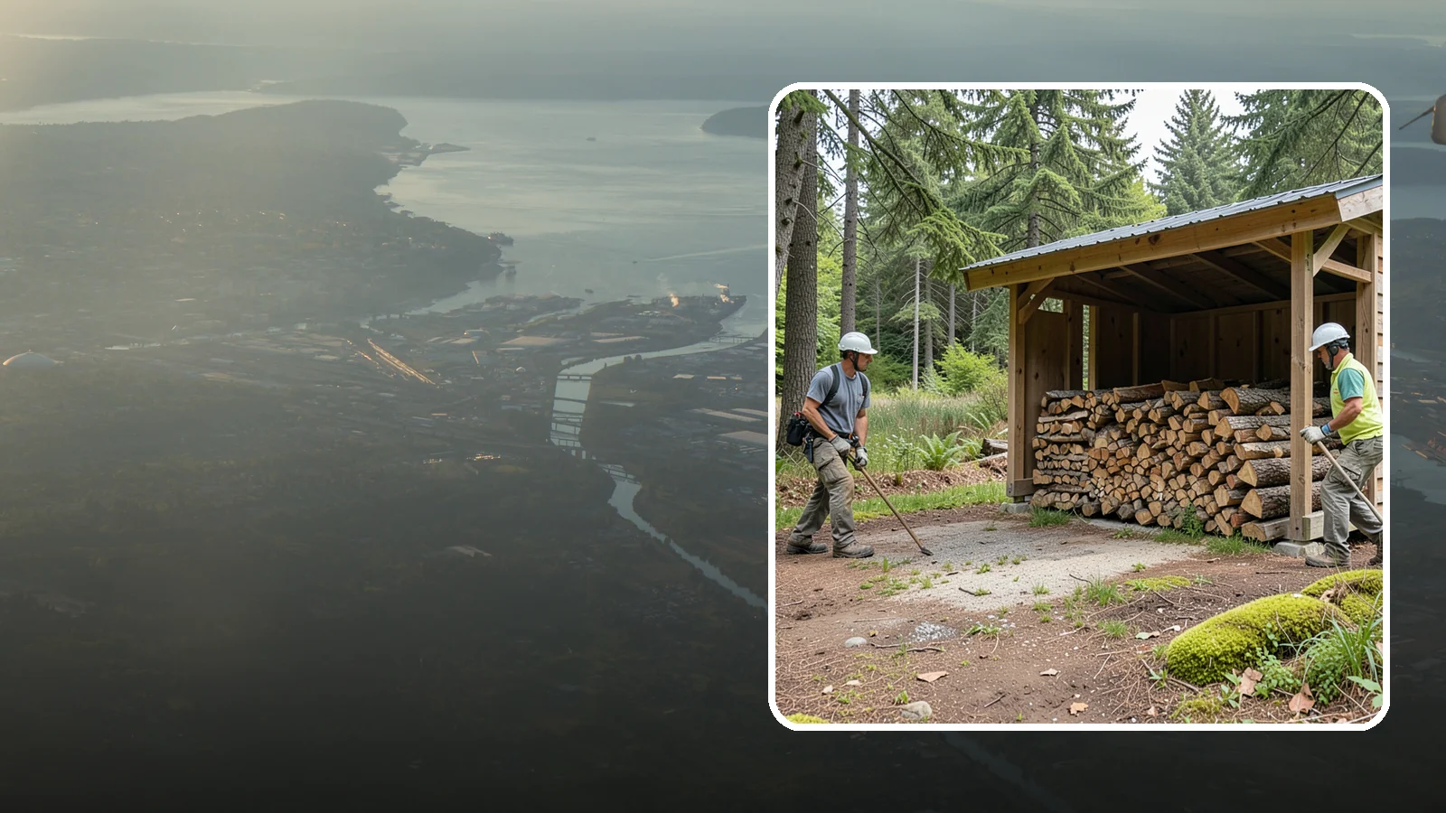 Woodshed Loading in Fife, Pierce County, WA - We deliver and neatly load your woodshed so it is packed for maximum airflow and easy access all winter.