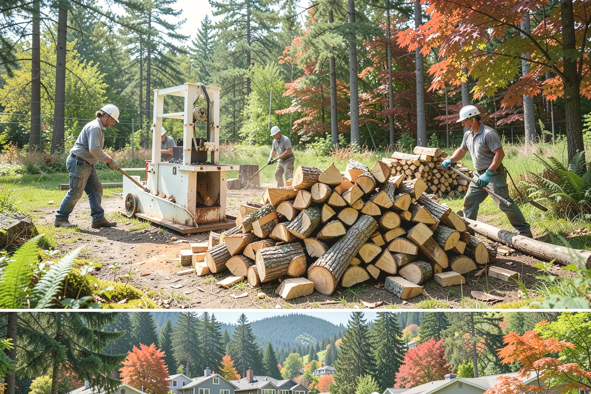 Woodshed Loading in Fircrest, Pierce County, WA - Load the woodshed in late summer or early fall so it is full and settled before heating season.