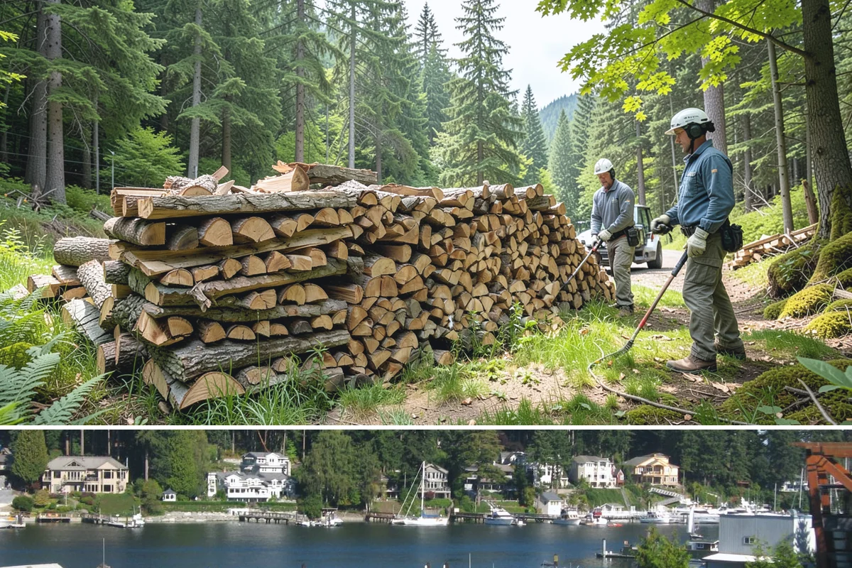 Woodshed Loading in Gig Harbor, Pierce County, WA - Load the woodshed in late summer or early fall so it is full and settled before heating season.