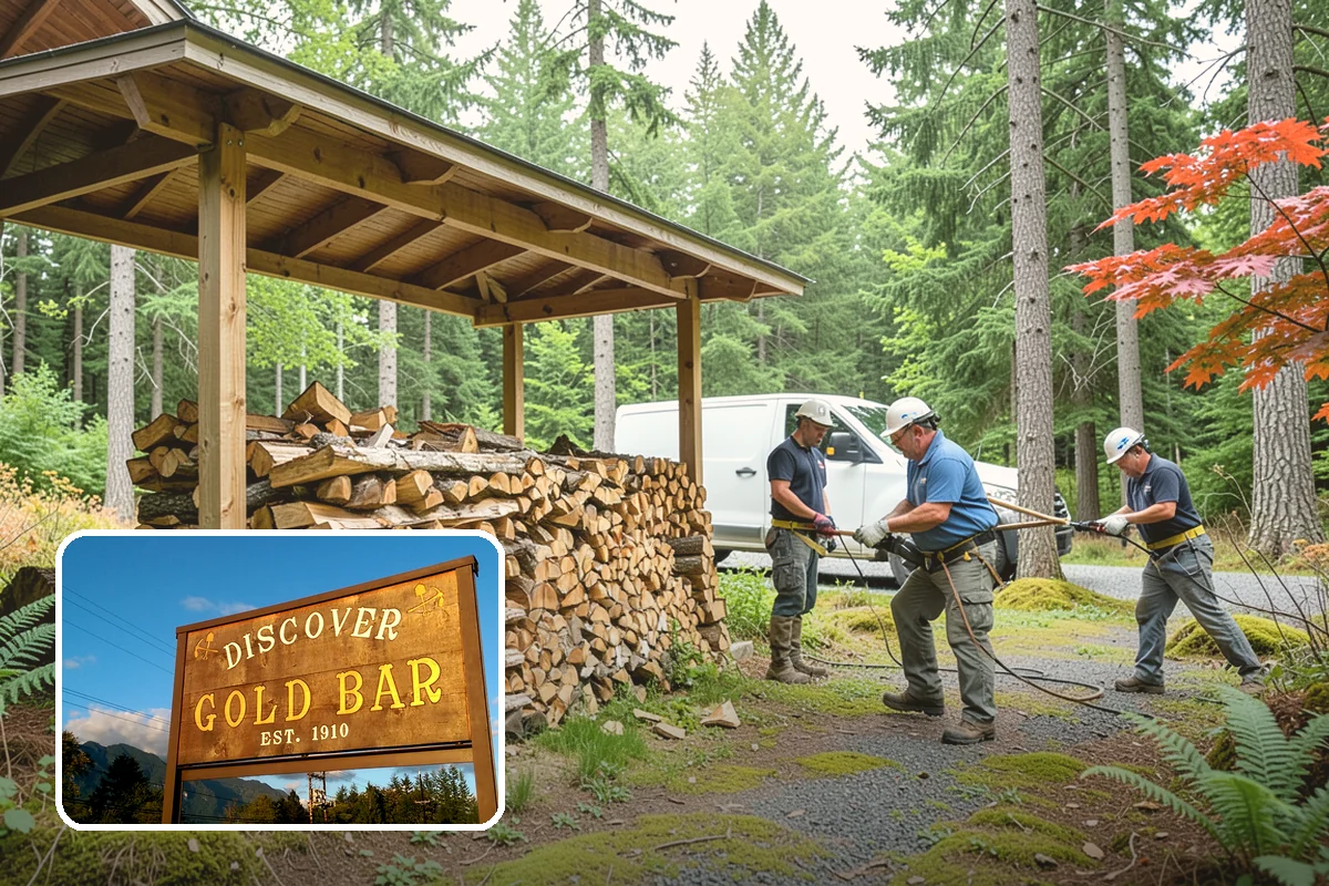 Woodshed Loading in Gold Bar, Snohomish County, WA - Packs the shed for airflow, not just volume