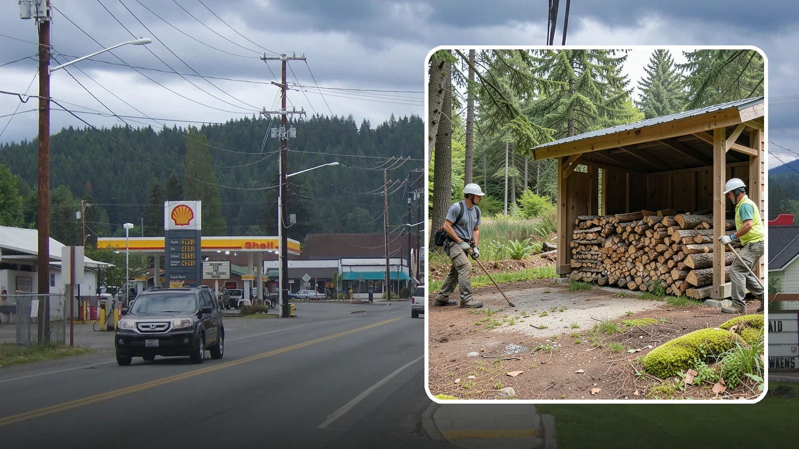 Woodshed Loading in Granite Falls, Snohomish County, WA - We deliver and neatly load your woodshed so it is packed for maximum airflow and easy access all winter.
