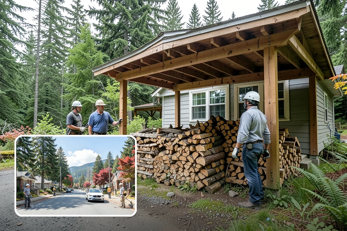 Woodshed Loading in Hunts Point, King County, WA - Packs the shed for airflow, not just volume