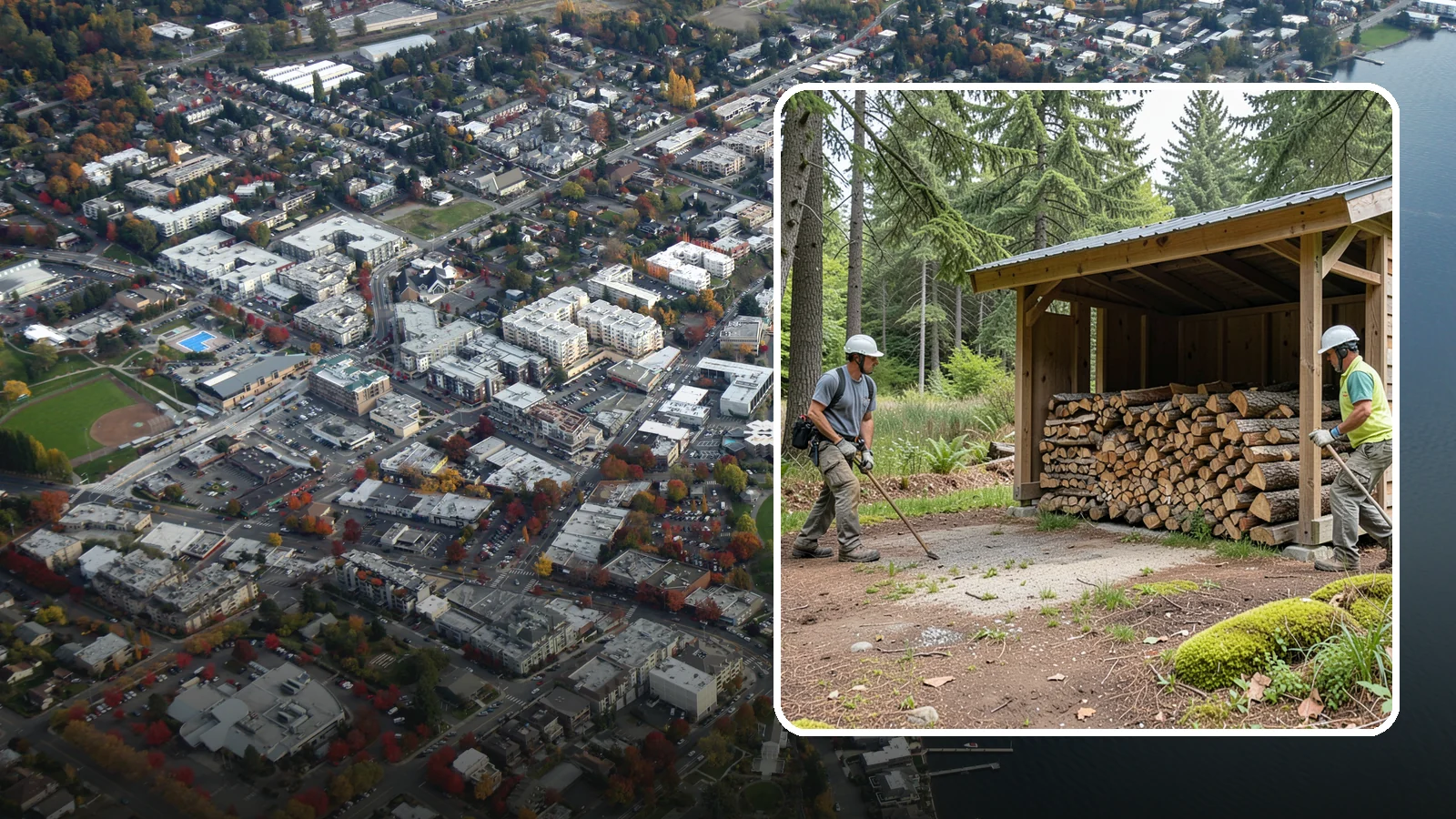 Woodshed Loading in Kirkland, King County, WA - We deliver and neatly load your woodshed so it is packed for maximum airflow and easy access all winter.