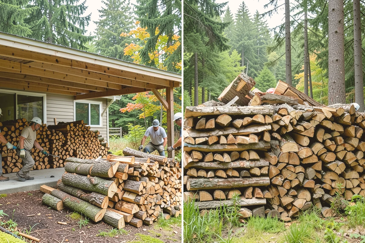 Woodshed Loading in Kirkland, King County, WA - Deliver the ordered volume to your shed