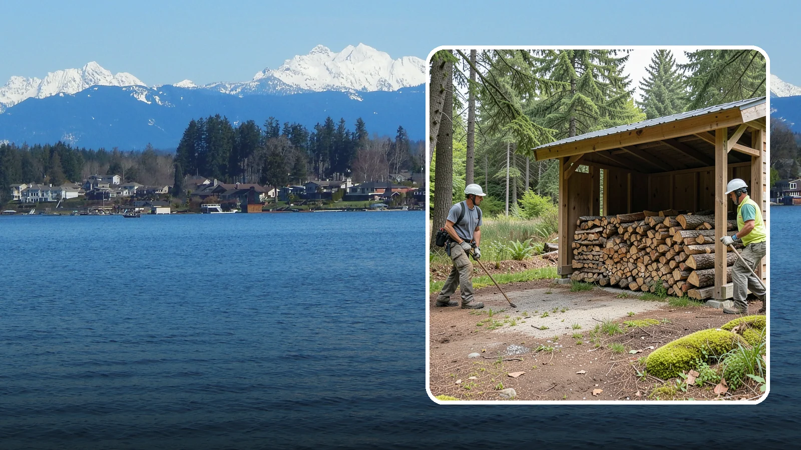 Woodshed Loading in Lake Stevens, Snohomish County, WA - We deliver and neatly load your woodshed so it is packed for maximum airflow and easy access all winter.