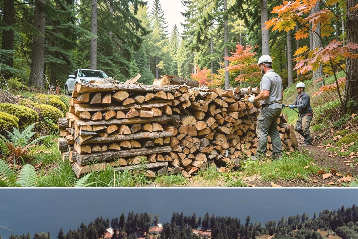 Woodshed Loading in Lakewood, Pierce County, WA - Load the woodshed in late summer or early fall so it is full and settled before heating season.