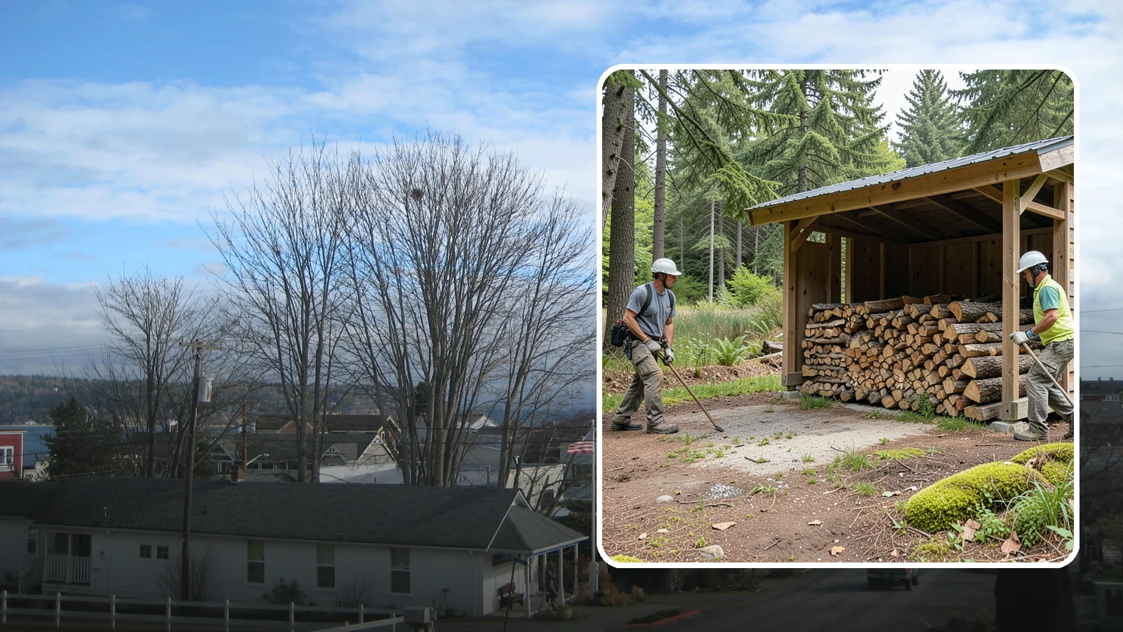 Woodshed Loading in Langley, WA - We deliver and neatly load your woodshed so it is packed for maximum airflow and easy access all winter.