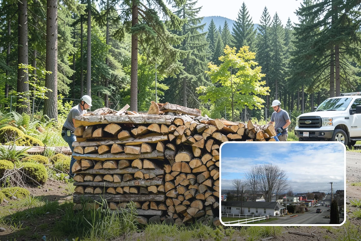 Woodshed Loading in Langley, WA - Packs the shed for airflow, not just volume