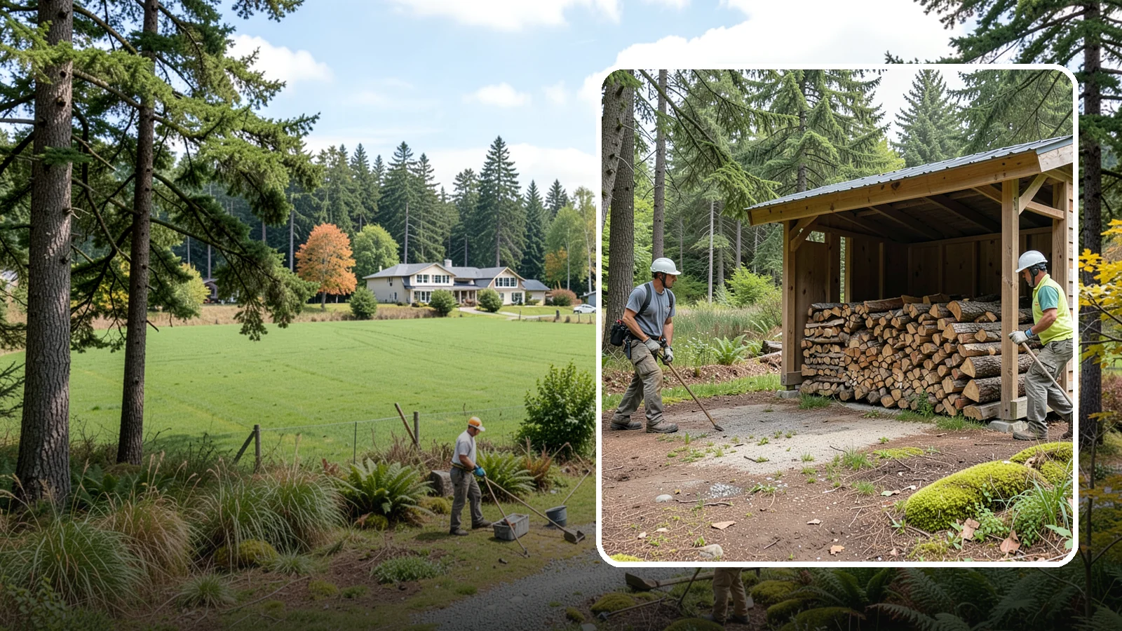 Woodshed Loading in Lyman, Skagit County, WA - We deliver and neatly load your woodshed so it is packed for maximum airflow and easy access all winter.