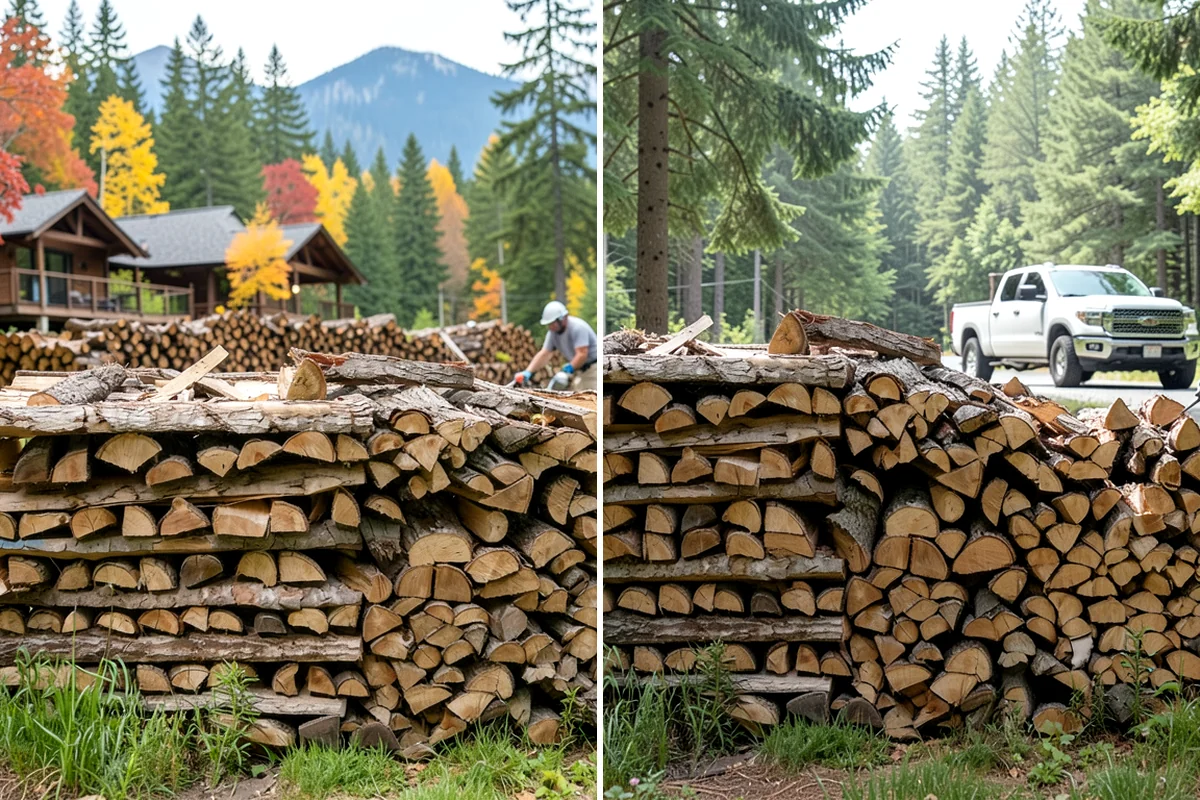 Woodshed Loading in Lyman, Skagit County, WA - Deliver the ordered volume to your shed