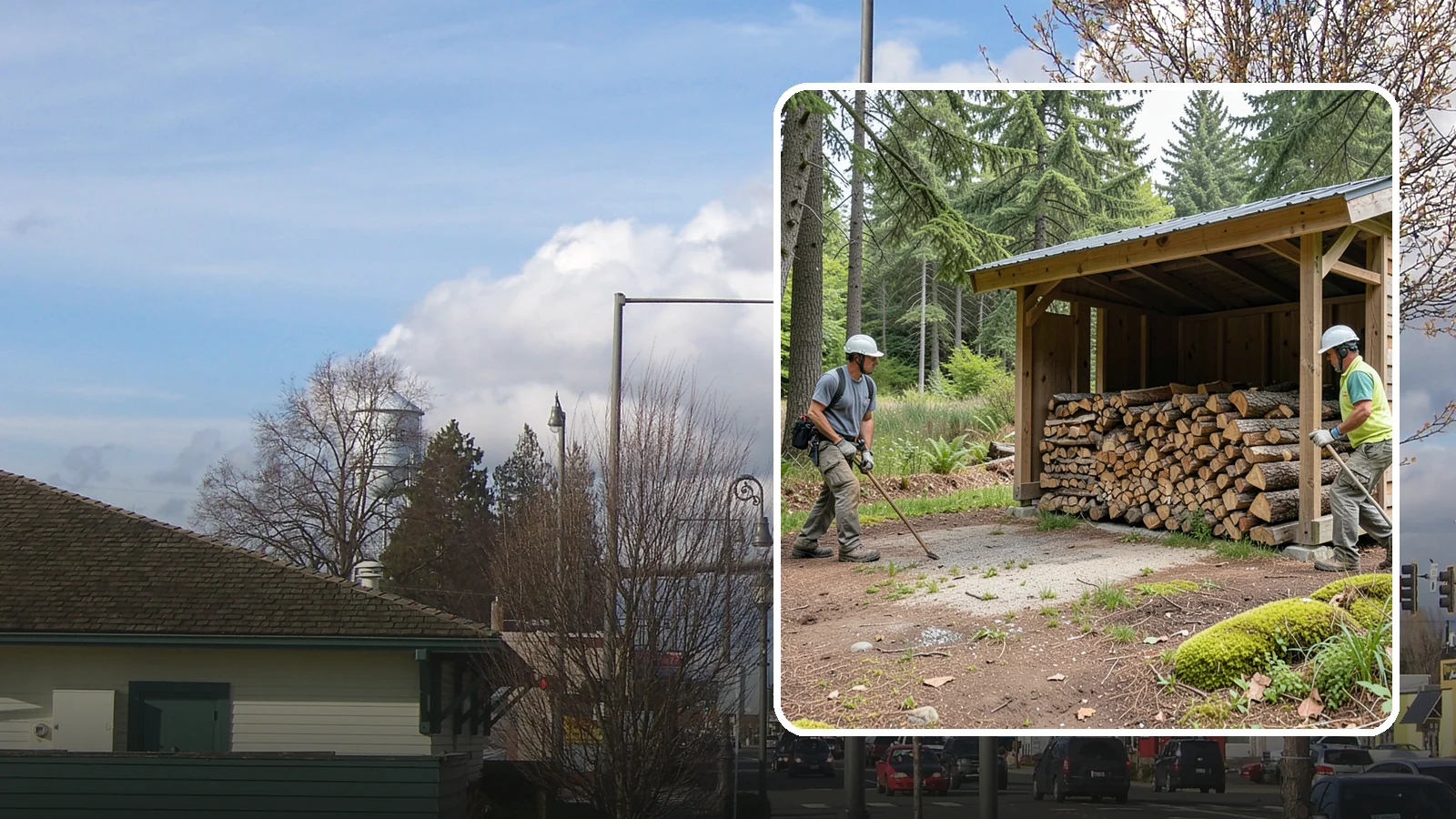 Woodshed Loading in Marysville, Snohomish County, WA - We deliver and neatly load your woodshed so it is packed for maximum airflow and easy access all winter.
