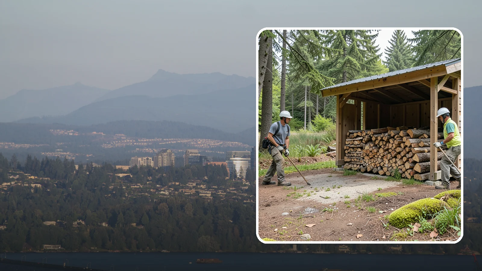 Woodshed Loading in Medina, King County, WA - We deliver and neatly load your woodshed so it is packed for maximum airflow and easy access all winter.