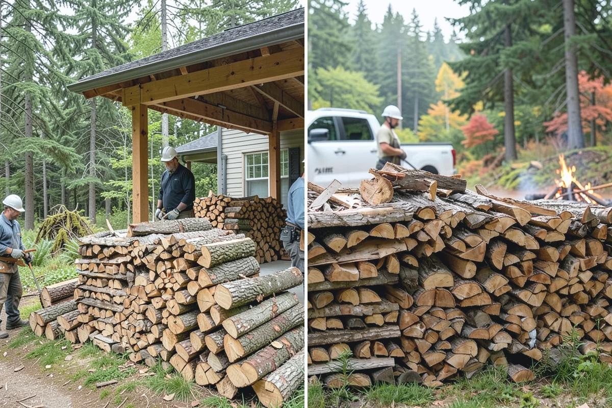Woodshed Loading in Medina, King County, WA - Deliver the ordered volume to your shed