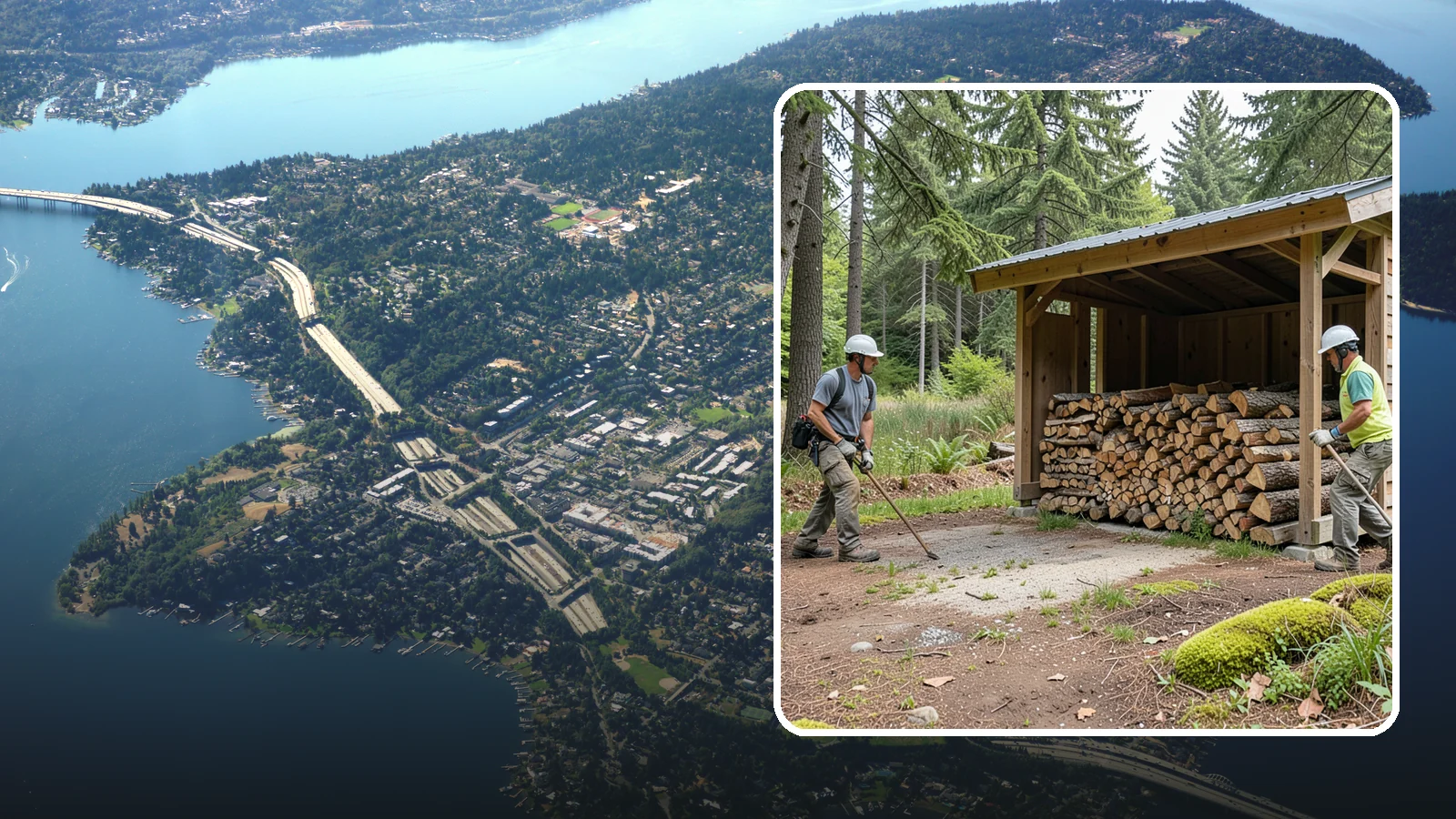 Woodshed Loading in Mercer Island, King County, WA - We deliver and neatly load your woodshed so it is packed for maximum airflow and easy access all winter.