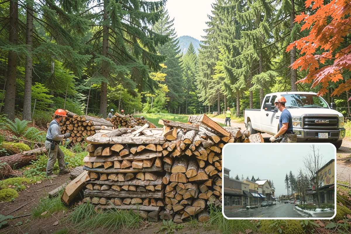 Woodshed Loading in Mill Creek, Snohomish County, WA - Packs the shed for airflow, not just volume