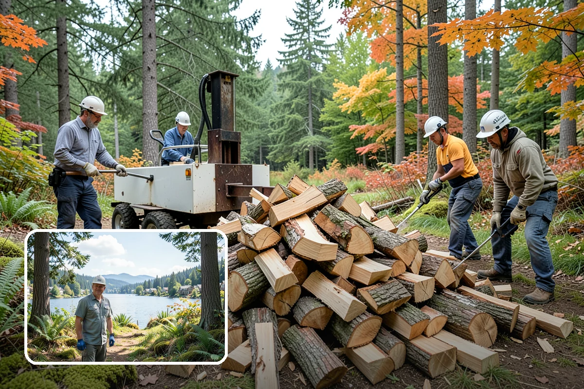 Woodshed Loading in Milton, King County, WA - Packs the shed for airflow, not just volume