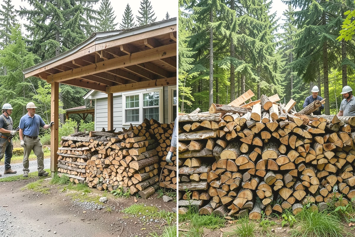 Woodshed Loading in Monroe, Snohomish County, WA - Deliver the ordered volume to your shed