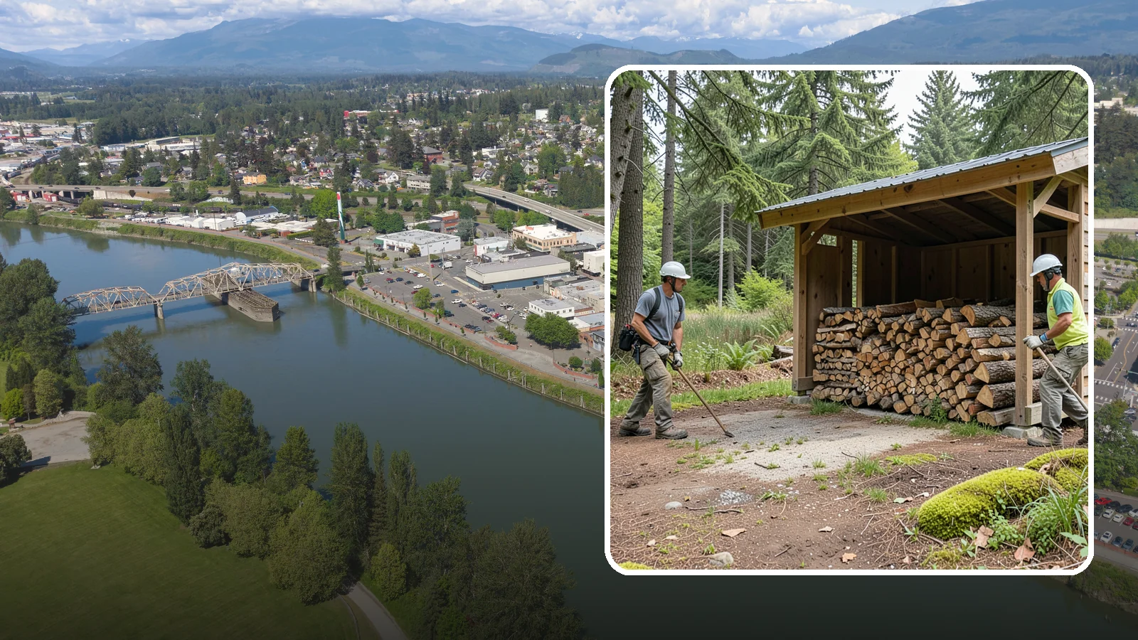 Woodshed Loading in Mount Vernon, Skagit County, WA - We deliver and neatly load your woodshed so it is packed for maximum airflow and easy access all winter.