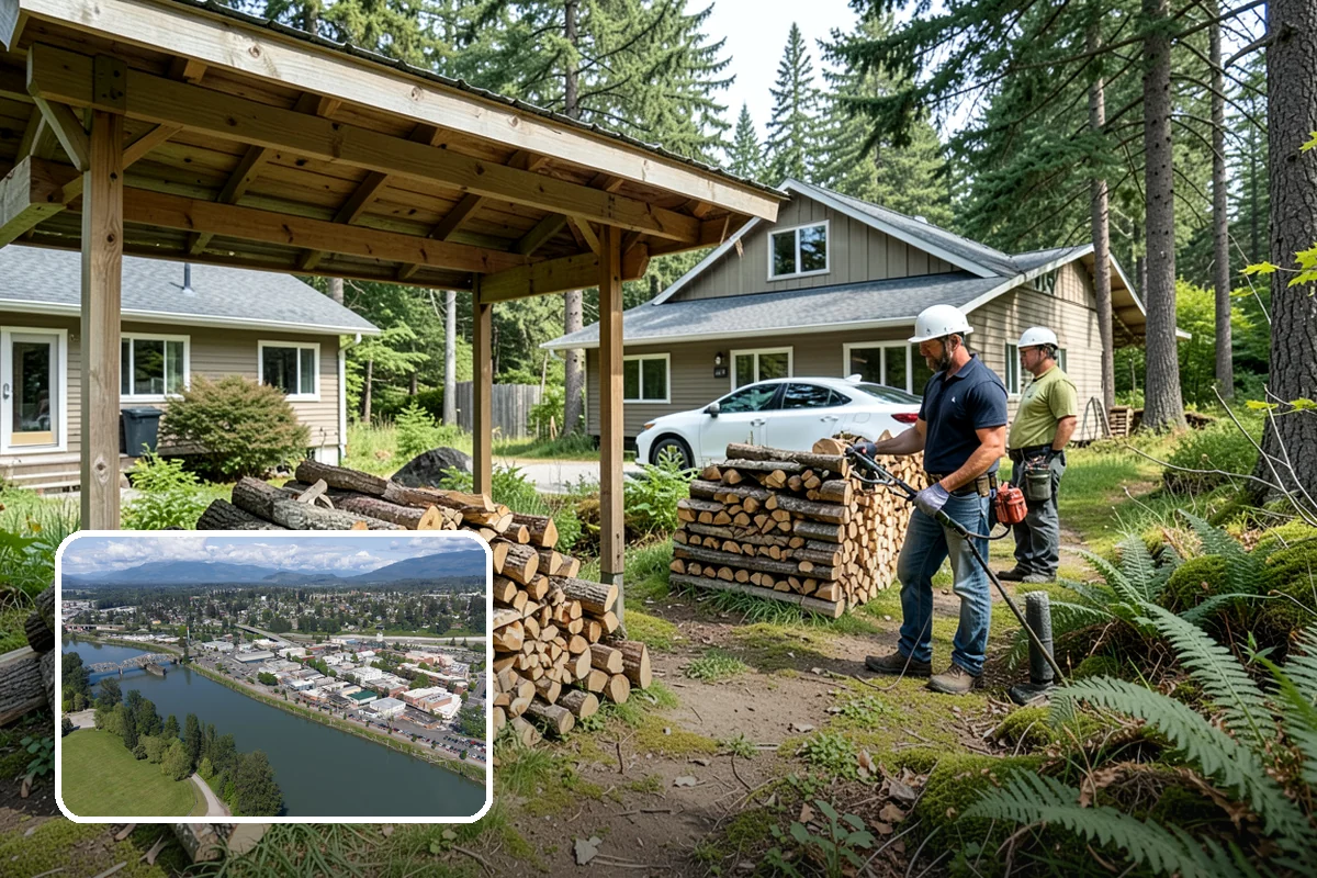 Woodshed Loading in Mount Vernon, Skagit County, WA - Packs the shed for airflow, not just volume