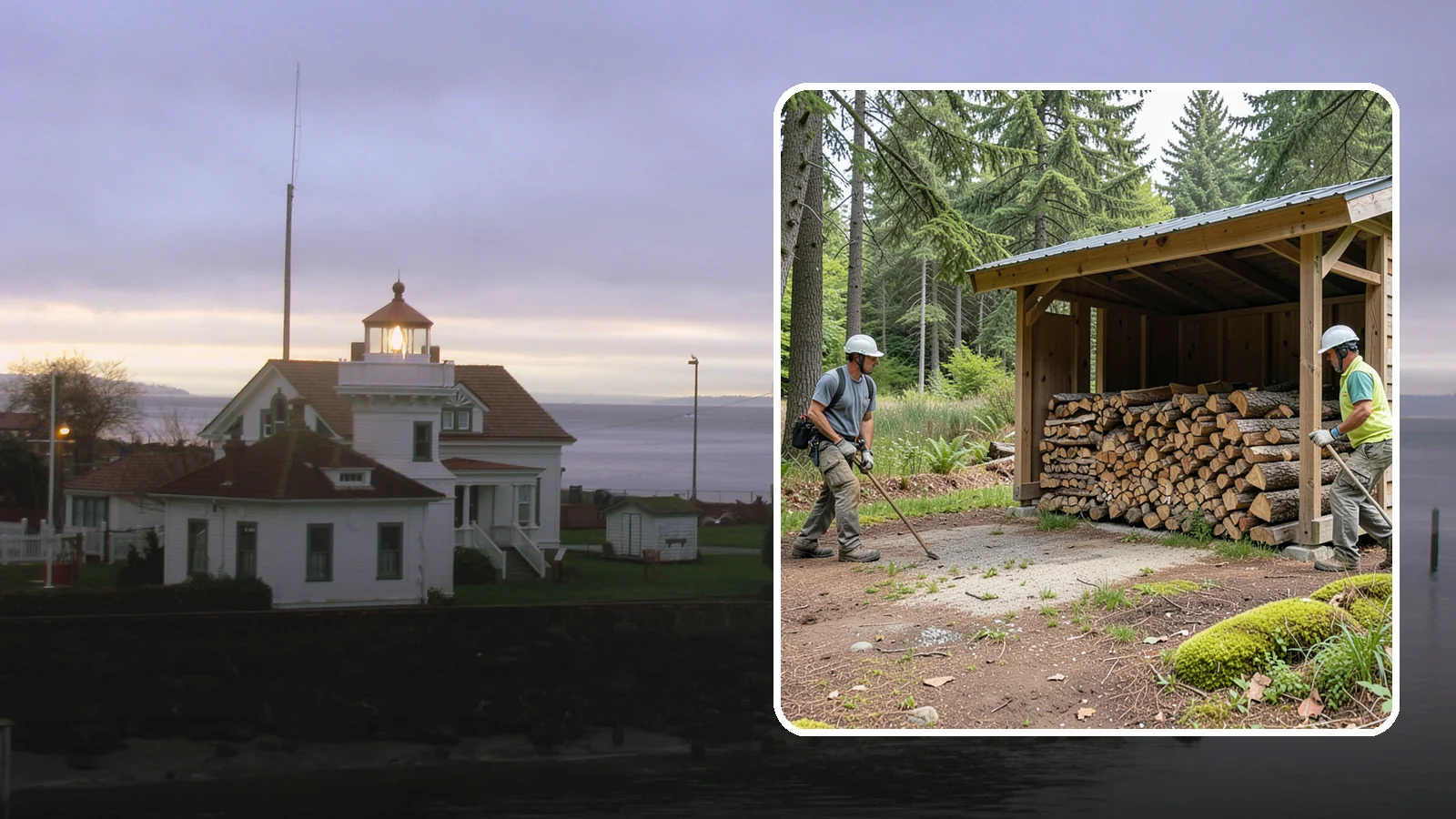 Woodshed Loading in Mukilteo, Snohomish County, WA - We deliver and neatly load your woodshed so it is packed for maximum airflow and easy access all winter.