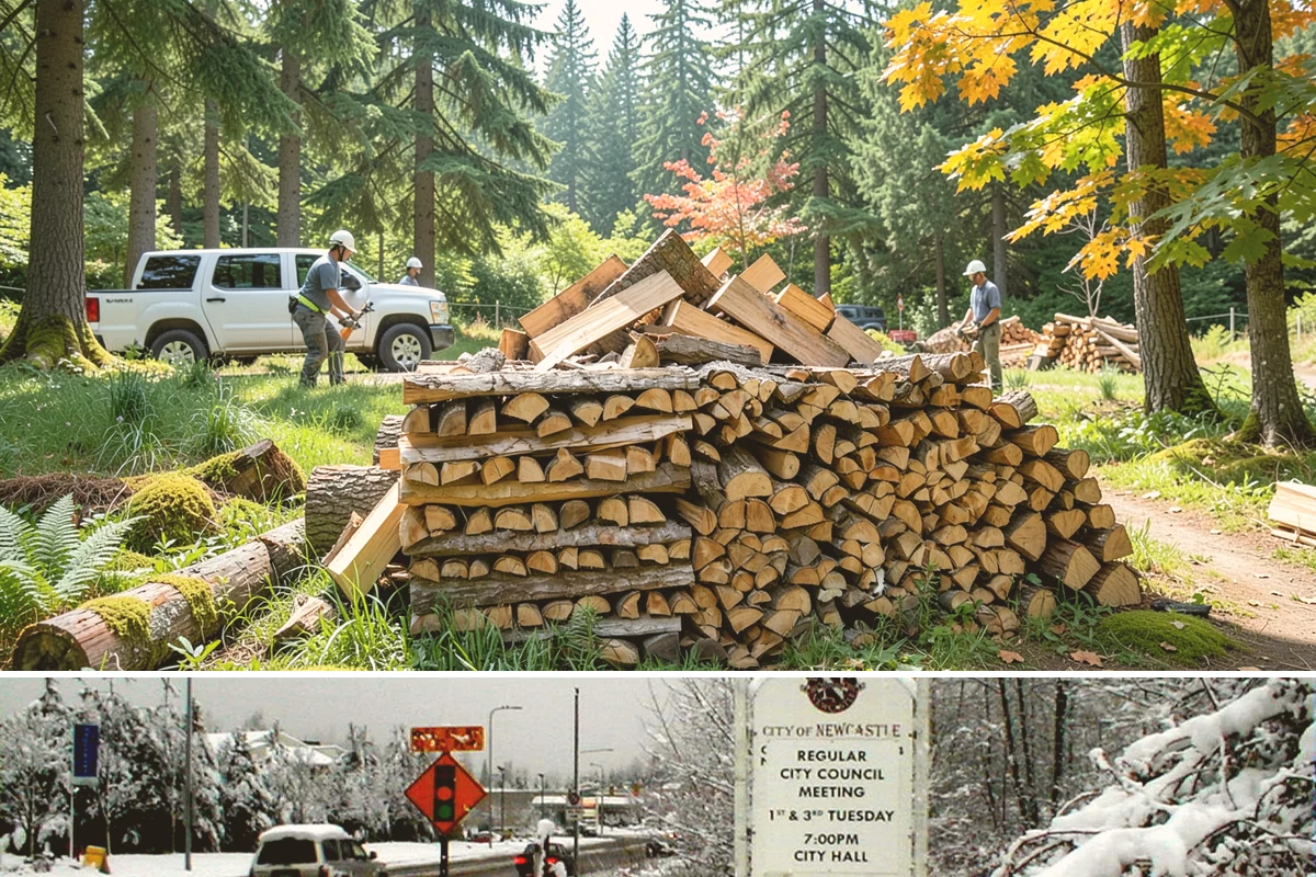 Woodshed Loading in Newcastle, King County, WA - Load the woodshed in late summer or early fall so it is full and settled before heating season.