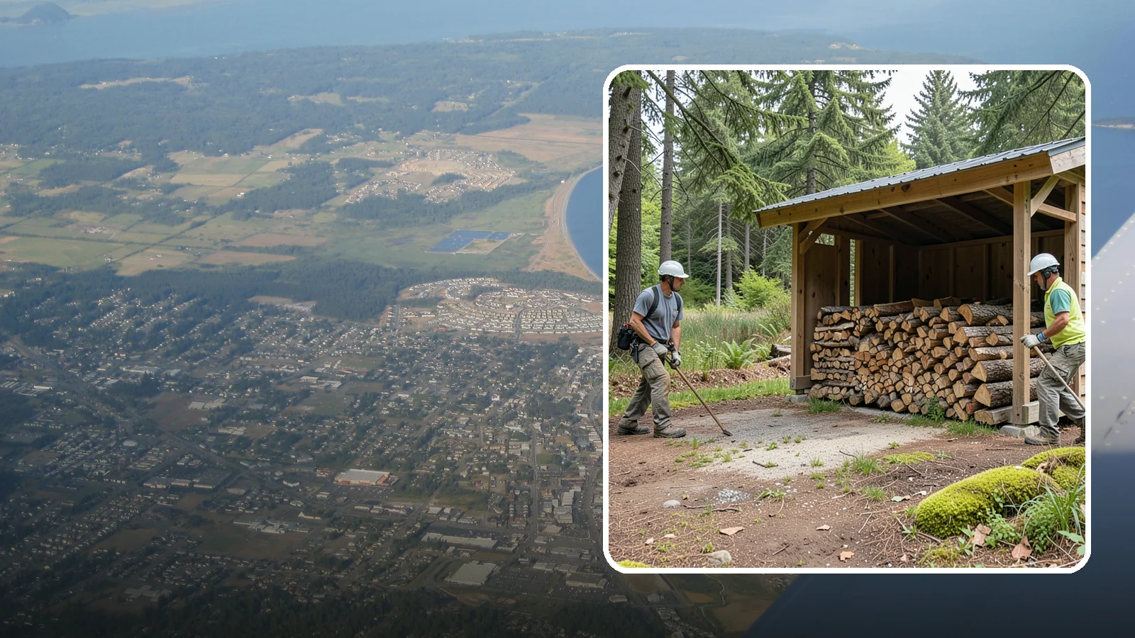 Woodshed Loading in Oak Harbor, Island County, WA - We deliver and neatly load your woodshed so it is packed for maximum airflow and easy access all winter.