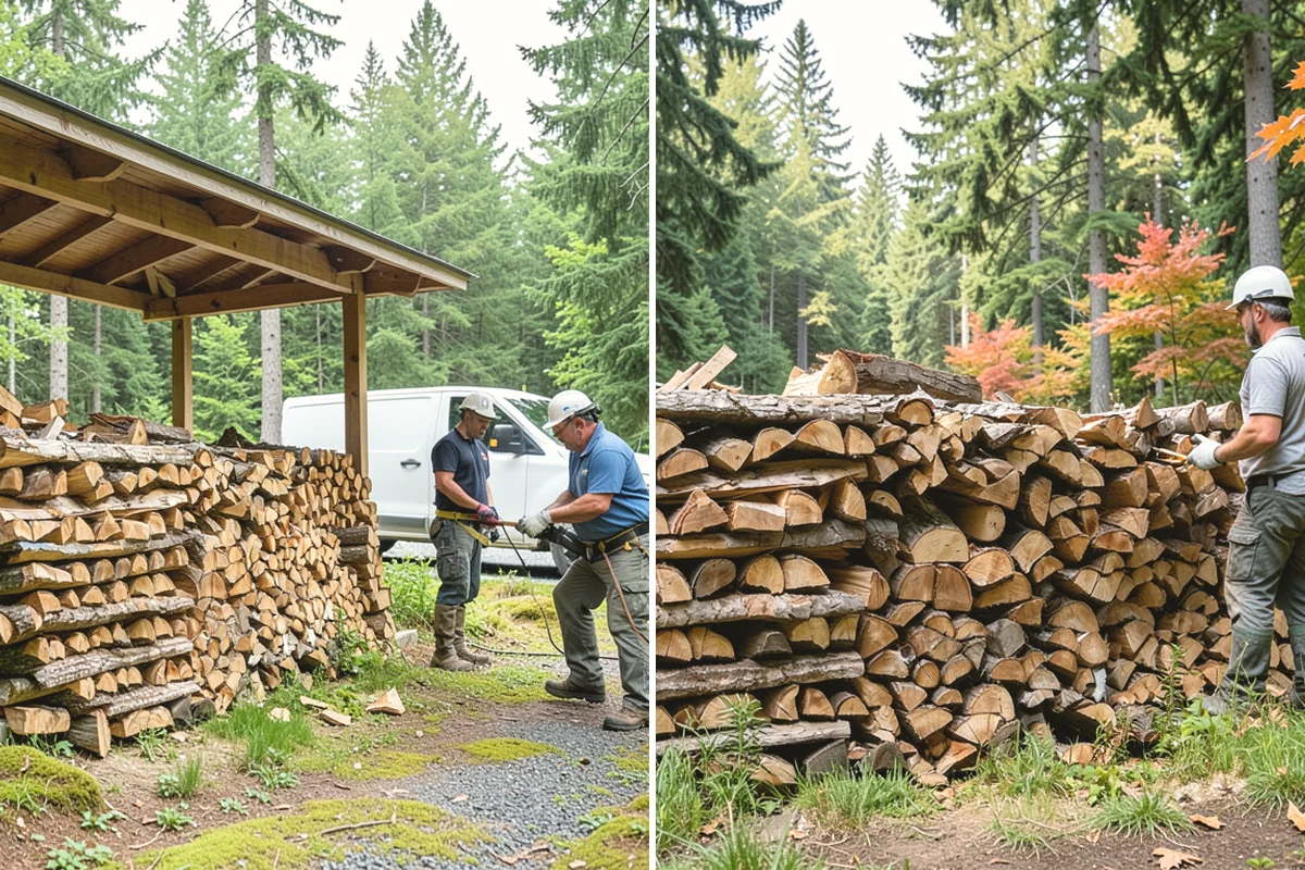 Woodshed Loading in Oak Harbor, Island County, WA - Deliver the ordered volume to your shed