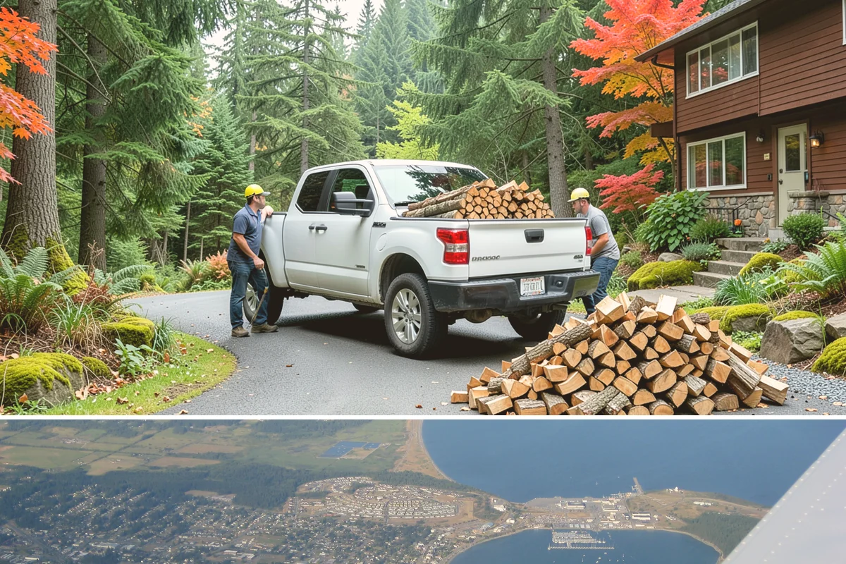 Woodshed Loading in Oak Harbor, Island County, WA - Load the woodshed in late summer or early fall so it is full and settled before heating season.